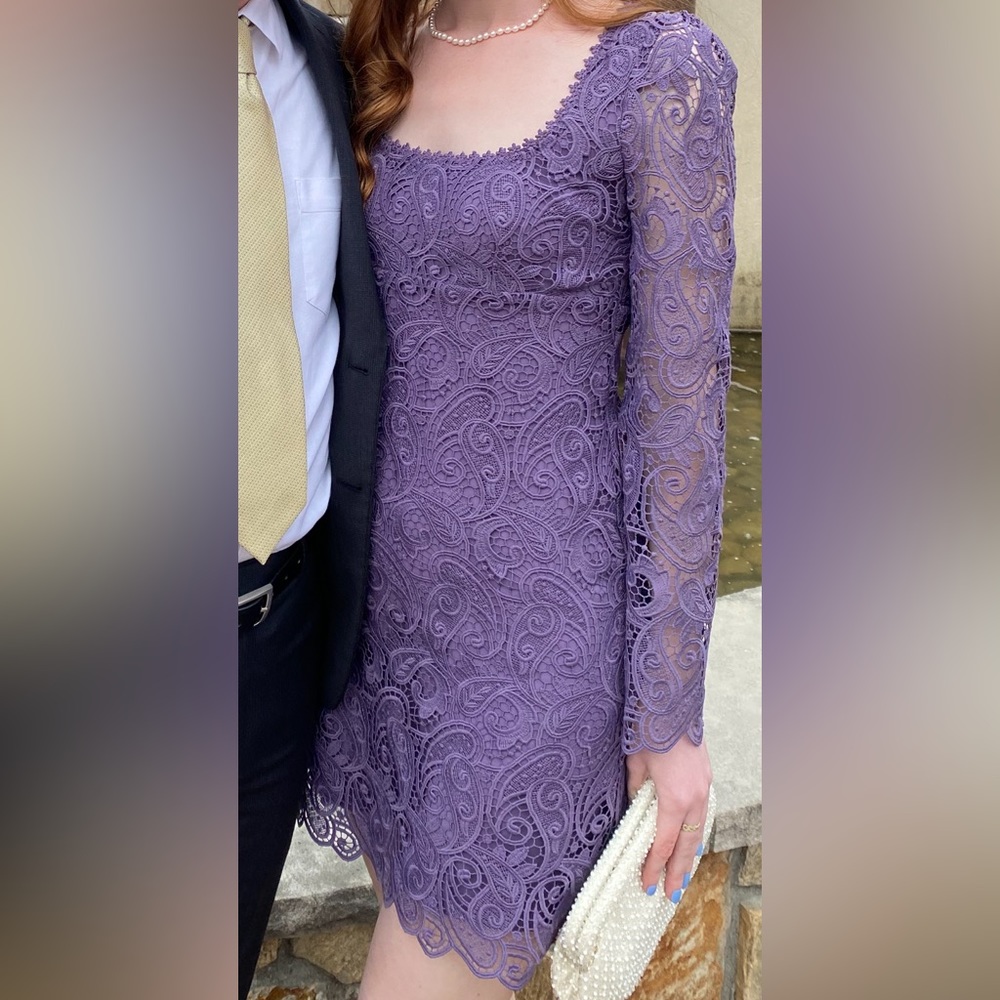 Anthropologie Maeve purple lace dress